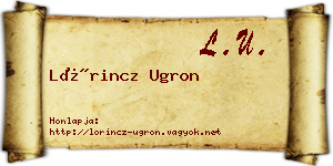 Lőrincz Ugron névjegykártya